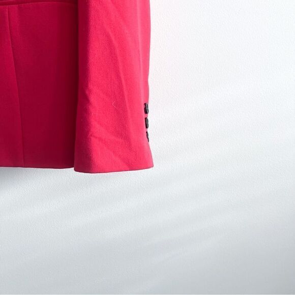 Nine West Blazer Red Shawl Collar Lined Black Buttons Women's 10 - Picture 3 of 8